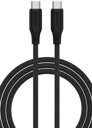 Usb кабель senteo sl-04 embossed transparent silicone cable type-c до type-c 60w 1000mm чорний 2