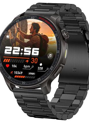 Розумний годинник uwatch smart colorado steel black 5atm з акумулятором 1000 ма·год, 2 ремінці