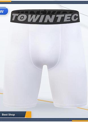 Компрессионные шорты для мальчиков towintec термобелье спорт белое, разм. xl (14 лет, 160 см) для спорта