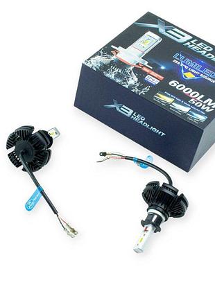 Автолампа led h3 12v-24v x3 6000k 6000l 50w радиатор optimal-l