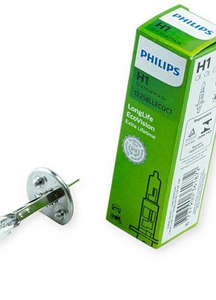 Автолампа h1 12v 55 w philips longlife ecovision