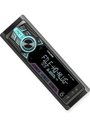 Магнитола cyclone mp-1097 dsp fm, usb+type c для зарядки 2.1a, microsd, aux, mp3, wma, bt, мультиколор, veau