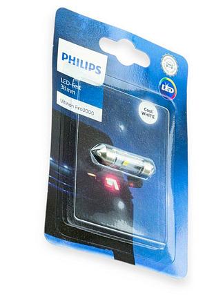Автолампа світлодіодна ac лазер. 12-10 white 1w 38мм 6000k philips