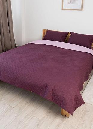 Покривало теп "vintage" 240*260 см 1шт наволочка 50*70 см 2шт (бордовий/вінтаж)