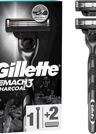Станок для голiння 1шт mach3 charcoal з 2 змінними картриджами тм gillette