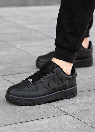 Кросівки nike air force шкіряні чорні 3