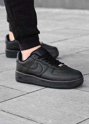 Кросівки nike air force шкіряні чорні 4