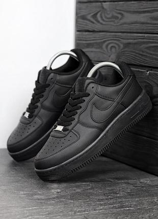 Кросівки nike air force шкіряні чорні 5