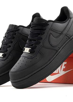 Кросівки nike air force шкіряні чорні 6