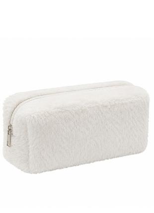 Косметичка жіноча хутряна «кролик» beauty luxury wb-9001, біла