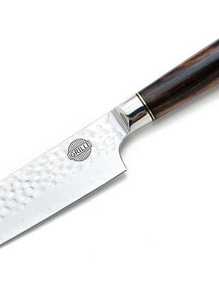 Профессиональный нож из дамасской стали santoku 18 см grilli 88871 код: 012180