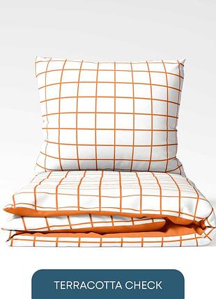 Комплект постельного белья "теп" евро (terracotta check, 70x70)