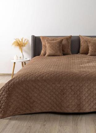 Покривало теп "velour" 180*240 см 1шт (капучіно/ромб круглий)