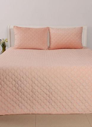 Покривало теп "velour" 240*260 см 1шт (411 пудровий)