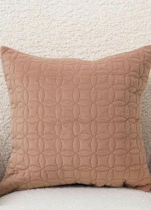Наволочка декоративная теп "velour" 45*45 см с замком (паяны) (с вешалкой) (капучино/мозаика)