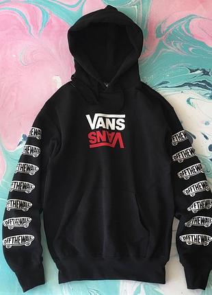 Толстовка чорна vans | худі ванс | кенгурушка венс s