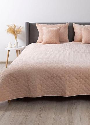 Покривало теп "velour" 240*260 см 1шт (пудра/ромб круглий)
