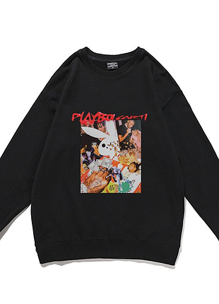 Свитшот черный loys playboi carti в стиле хип-хоп xxl