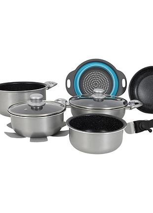 Набір посуду gimex cookware set induction 9 предметів silver (6977226)