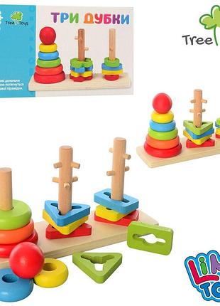 Дерев'яна іграшка пірамідка-ключ, геометрик fun toys, розвивальна (md 1321)