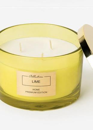 Ароматическая свеча aromatherapy home pepco premium edition lime (лайм) с крышкой 2026