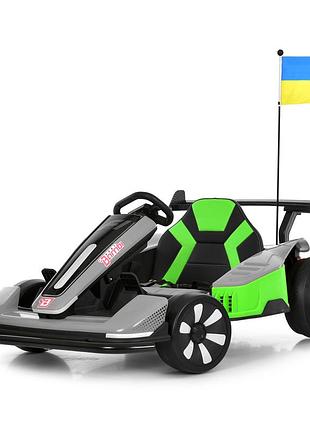 Электрокарт детский 24v 2 мотора 150w аккумулятор eva mp3 tf bluetooth серый (m 6311eblr-11)