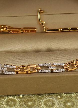 Браслет xuping jewelry призма світла з родієм 21 см золотистий
