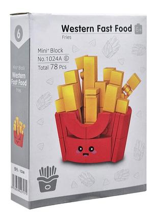 Конструктор детский "western fast food: fries" 1024a-6, пластик, 78 деталей