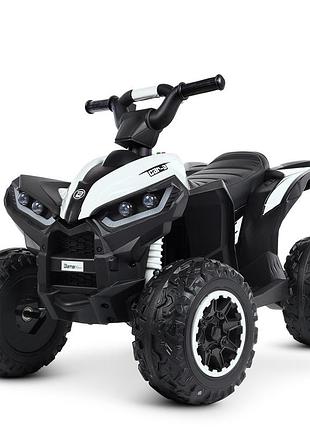 Дитячий електроквадроцикл 12v 2x35w eva шкіра, білий (m 4959eblr-1)