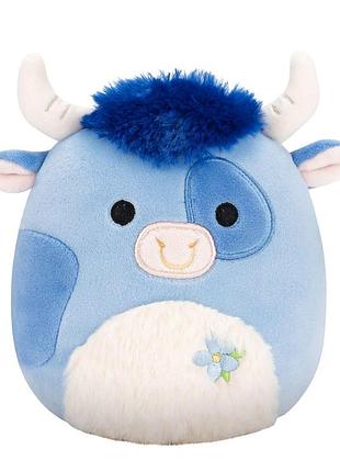Мягкая игрушка squishmallows – бык бермайе 19 см, мягкая плюшевая игрушка для детей (sqer01213)