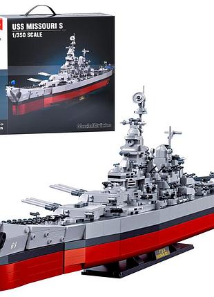Конструктор sluban військовий корабель, 1:350, 1739 деталей, коробка (m38-b1291)
