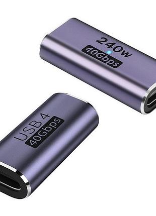 Переходник 8k usb type-c f/f (usb 4.0, 40gbps, pd100w/240w) - комплект 2 вида