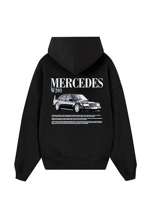 Худи loys толстовка с принтом mercedes w201 hoodie, черный xxl