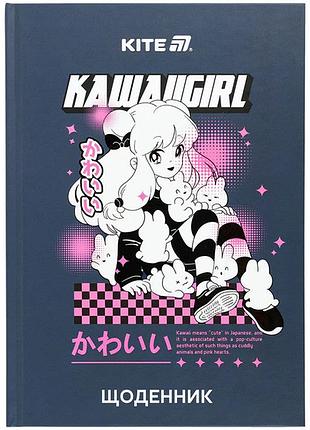 Щоденник шкільний тверда обкладинка kawaii girl (k25-262-1)