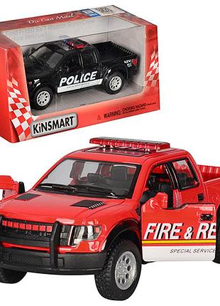 Машинка kinsmart 2013 ford f150 svt raptor supercrew fire rescue (kt5365wpr)