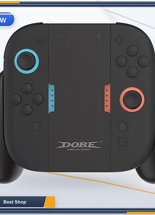 Зарядный грип-контроллер dobe для nintendo switch joy-con, эргономичная ручка-зарядка черного цвета из abs