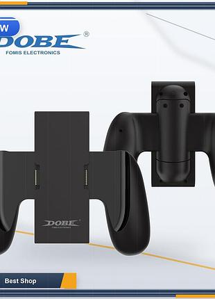 Зарядный грип-контроллер dobe для nintendo switch joy-con, эргономичная ручка-зарядка черного цвета из abs 5