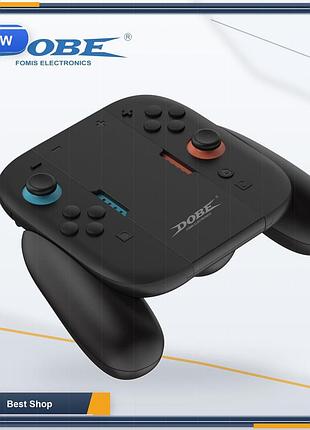 Зарядный грип-контроллер dobe для nintendo switch joy-con, эргономичная ручка-зарядка черного цвета из abs 7