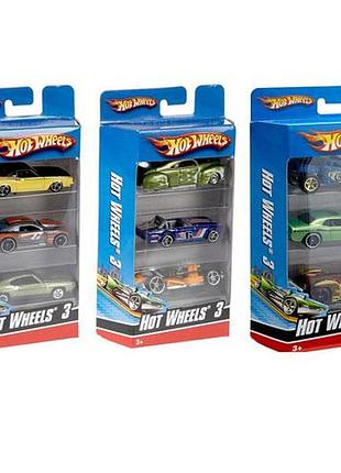 Набір 3-х базових машинок hot wheels в асортименті (k5904)