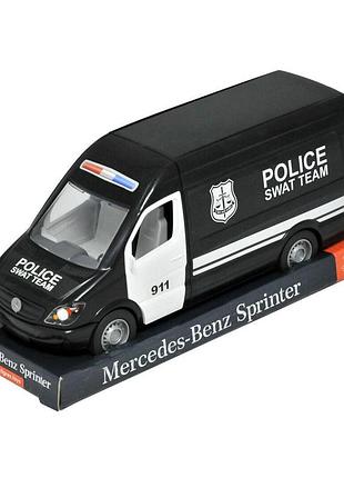 Автомобиль игрушечный "mercedes-benz sprinter" грузовой на планшетке, tigres