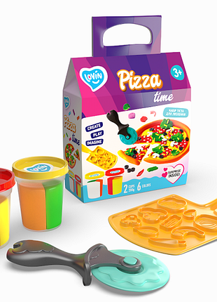 Набор теста для лепки tm lovin pizza time, развивает моторику и фантазию детей (41143)