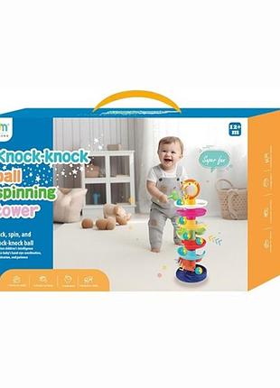 Игра l280 башня с шариками, 50см, лабиринт, шариковый трек, шарики (погремушки, 4шт.), молоточек, корр.