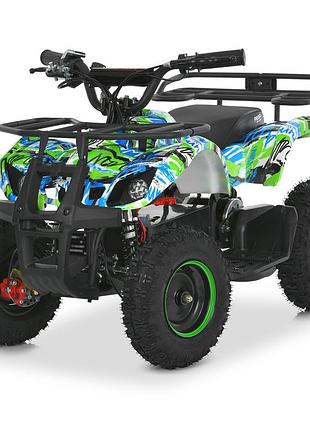 Квадроцикл мотор 800w, 3 акум 12v12ah, скорость 25км/ч, до 65кг, зелено-синий (hb-eatv800n-4-5)