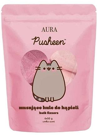 Набор бомбочек для ванны арбуз и клубника тм "pusheen", 6х50 г