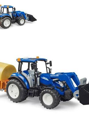 Набір іграшковий. трактор new holland t5.121 з переднім навантажувачем та аксесуарами (2187)
