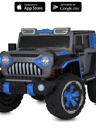 Электромобиль джип, 4x45w, 12v12ah, eva, кожа, mp3/usb/bluetooth, голубой (m 5845eblrs-4)