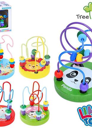 Деревянная игрушка лабиринт на проволоке, слово на англ, микс видов md 0810
