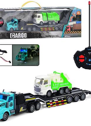 Радіокерований трейлер-сміттєвоз, 1:48, акум., світло, usb, 2 види (qh200-15)