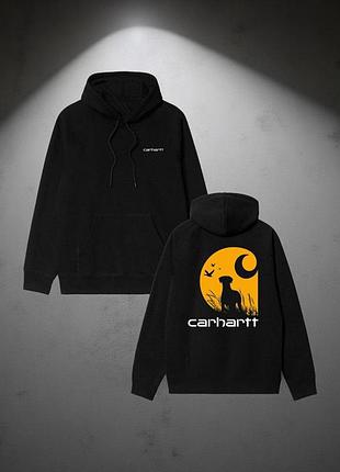Мужское худи carhartt logo унисекс кофта толстовка лонгслив кархарт черное xl