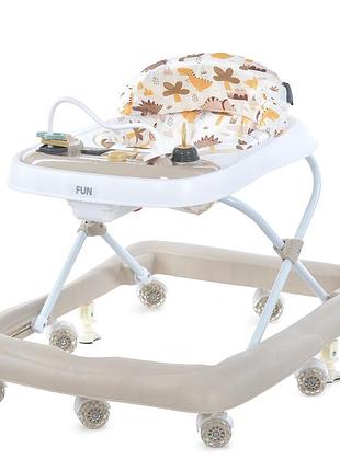 Ходунки дитячі me 1184 fun музичні світло 8 коліс beige (me 1184 beige)